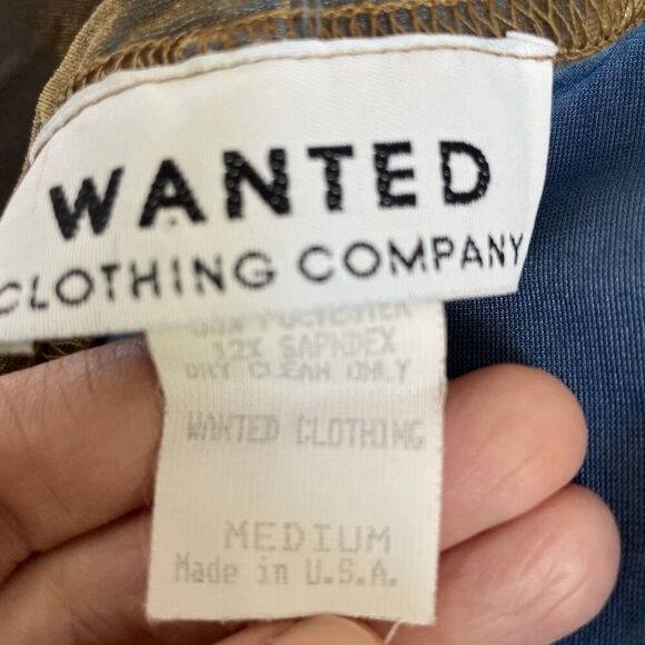 WANTED CLOTHING Mini Dress MEDIUM Fade Shimmer Velvet Gold Blue Bodycon Vintage - Picture 5 of 7